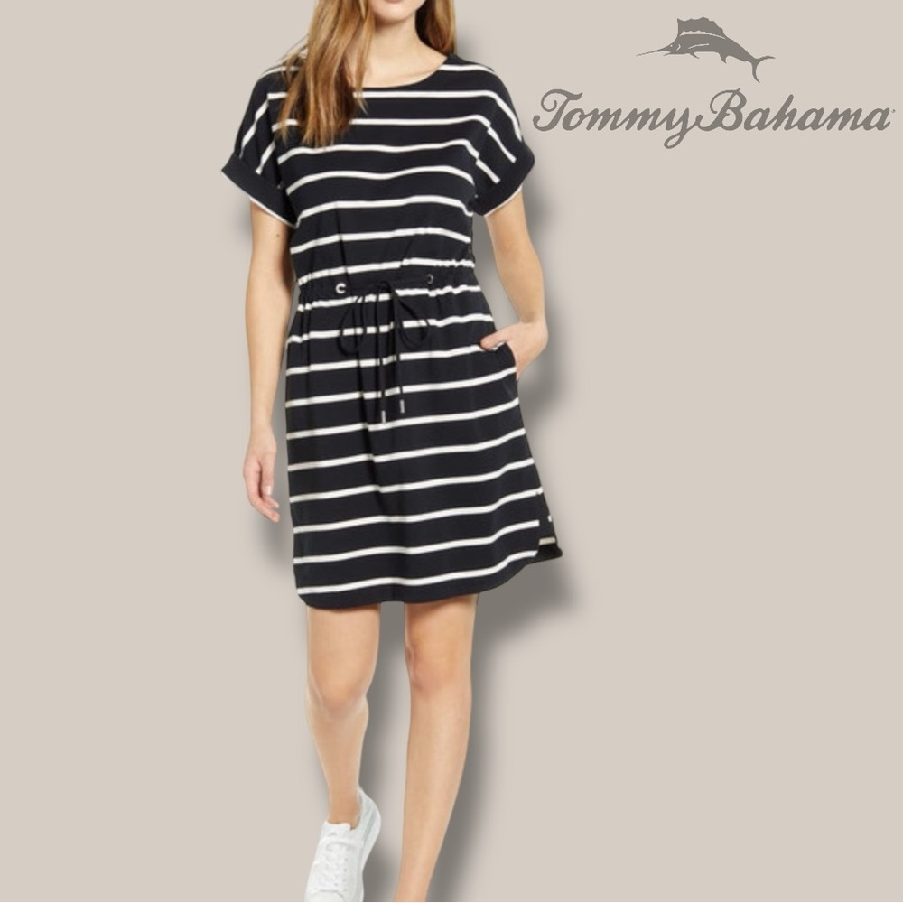 Tommy Bahama Sombra Stripe Tie Waist Dress Size M